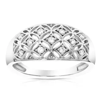 Vir Jewels 1/6 cttw Lab Grown Diamond Ring in Sterling Silver For Women