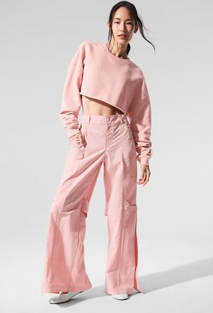 Alo | High-Waist Voyager Trouser in Pink Quartz, Size: Small