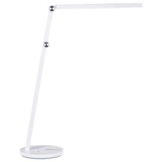 Beliani L&aacute;mpara De Mesa Led Blanca 48 Cm Material Sint&eacute;tico Interruptor T&aacute;ctil Dorado