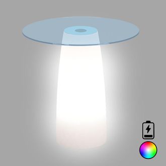 Monacis Mesa De Luz De Dise&ntilde;o De Alta Gama, &Oslash;70 H90, Led Multicolor Con Bater&iacute;a Para Uso Interior Y Exterior - Fabricada En Italia - Monacis