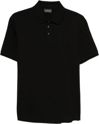 Emporio Armani Logo Katoenen Poloshirt - Heren - Polos - Zwart - L - Katoen - Tops
