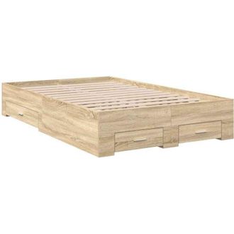 vidaXL Estructura de cama Marrón 140 x 200 cm Madera contrachapada Vidaxl