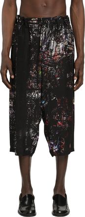 Yohji Yamamoto Stained Glass Printed Bermuda Pants
