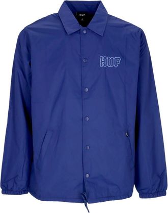 HUF Coach Jacket Twilight Knoopsluiting Zakken - Heren - Zomerjassen - Blauw - XL - Nylon - Jassen
