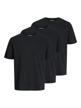 Jack & Jones Rundhalsshirt JACK & JONES JACUNDER TEE CREW NECK 3 PACK NOOS, Herren, Gr. XXL, schwarz, Jersey, Obermaterial: 60% Baumwolle, 40% Polyester, unifarben