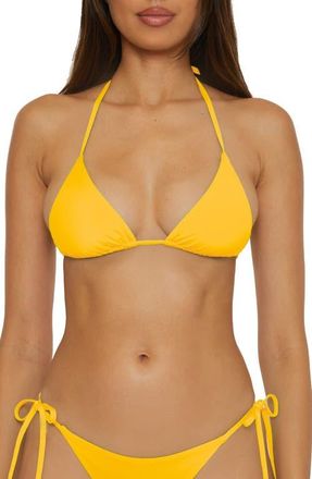 BECCA by Rebecca Virtue Color Code Triangle Bikini Top in Sunglow at Nordstrom, Size Medium
