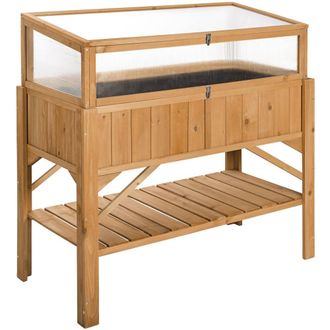 TecTake Raised Bed Wood 119 X 57 X 90 Cm in Brown