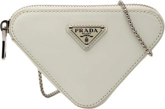 Prada Pre-owned Borsa a Tracolla Triangolare con Catena - - Pre-owned - Donna - Bianco - ONE SIZE
