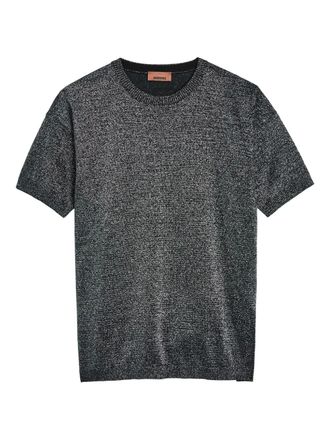 Missoni crew-neck ribbed-knit T-shirt - Grigio
