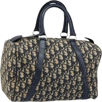 Dior Pre-owned Handbags, female, Blue, Size: ONE SIZE Pre-owned Vintage Trotter Boston Bag