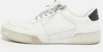 Versace White Leather Llus Low Top Sneakers