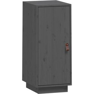 vidaXL Aparador De Madera Maciza De Pino Gris 34x40x75 Cm Vidaxl
