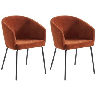 Vente-Unique Pascal Morabito - Sedia con braccioli in Tessuto e Metallo Terracotta - Lotto di 2 - moroni di
