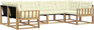 vidaXL Conjunto De Sof&aacute;s De Exterior 6 Uds. Blanco Y Crema Vidaxl