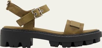 Prada Canvas Platform Sandals