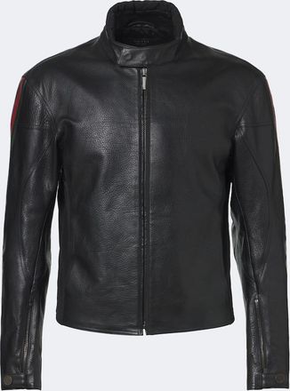 Gucci Giacca biker Web Stripe in pelle