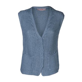 Jucca Cardigans, female, Blue, Size: M V-neck Gilet