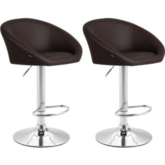 Clp Set 2x Sgabelli Lounge Miami V2 in similpelle marrone