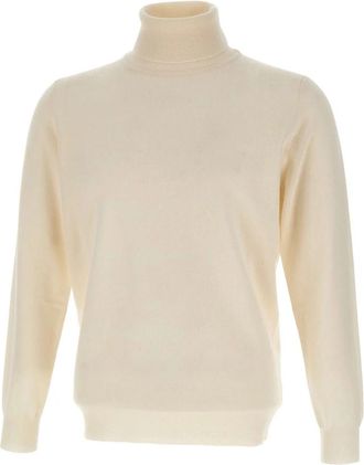 KANGRA Cashmere Turtleneck Sweater - Heren - Cashmere truien - Wit - S - Kasjmier - Truien & Vesten