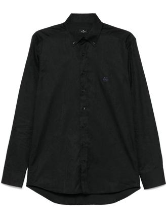 Etro patterned-jacquard cotton shirt - Black