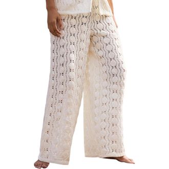Mint Velvet Crochet Sequin Trousers in Neutral at Nordstrom, Size X-Large