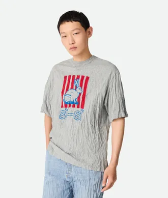 新作【BOTTEGA VENETA】プリントしわ加工のコットンTシャツ Men's Bottega Veneta T-Shirts - up to −60% | Stylight