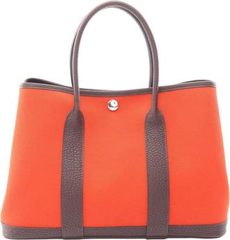 Herm&egrave;s Pre-owned Hermes Toile and Negonda Garden Party 30 Ladies 0D3CLL7HTWS66PO9
