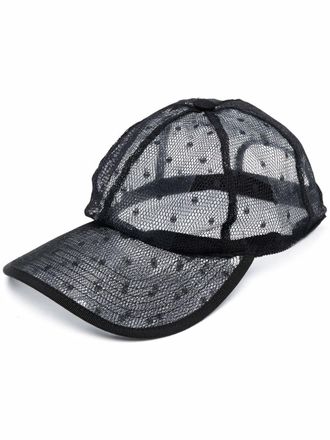 Red Valentino Point Desprit mesh baseball cap - Black