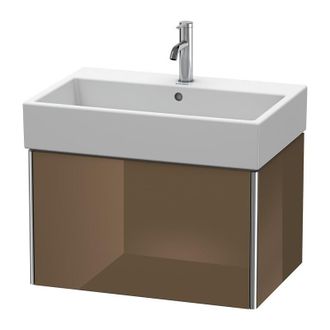 Duravit Duravit Xsquare Vanity Unidad De Pared 68,4x 46,0 Cm, 1 Extra&iacute;ble, Para Lavabo Vero Air 235070, Color (frente/cuerpo): Marr&oacute;n Oliva Laca Alto Brillo -