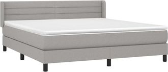 vidaXL Vidaxl - Cama Box Spring Con Colch&oacute;n Tela Gris Claro 160x200 Cm