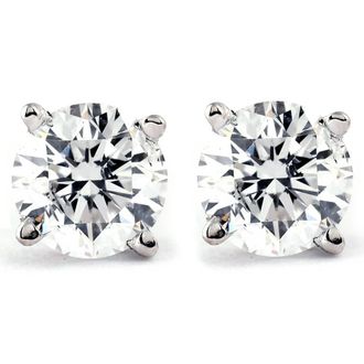 Pompeii3 Platinum 1/2ct Diamond Studs Screw Back Lab Grown