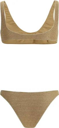 Os&eacute;ree Womens Lumiere Sporty Bikini Gold Swimwear Sea Clothing