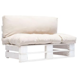 vidaXL Divano Da Giardino A Pallet Con Cuscini Sabbia In Legno Di Pino Vidaxl