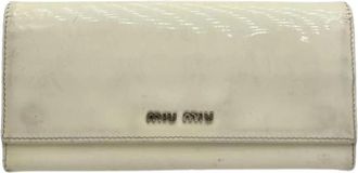 Miu Miu Pre-owned Leren Portemonnee - Dames - Vintage Accessoires - Wit - ONE Size - Leer - Vintage