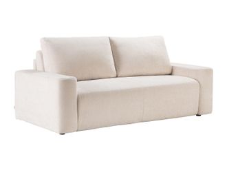 Vente-Unique Sof&aacute; cama 4 plazas expr&eacute;s en tela texturizada beige - Cama 160 cm - Colch&oacute;n 16 cm DAVISO