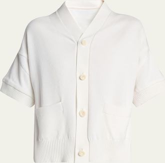 sacai Mixed-Media V-Neck Cardigan