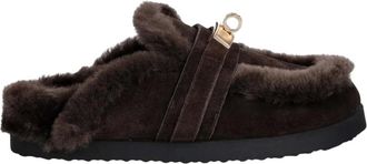 Nokwol Toby Suede Shearling Slipper - Dames - Schoenen - Bruin - Maat: 41 EU Su&egrave;de