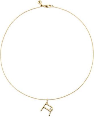 Monica Vinader Diamond Initial Pendant Necklace in 18K Gold Vermeil R at Nordstrom