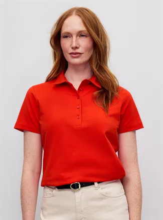 Contemporaine Womens Organic cotton plain Polo Shirt shirt