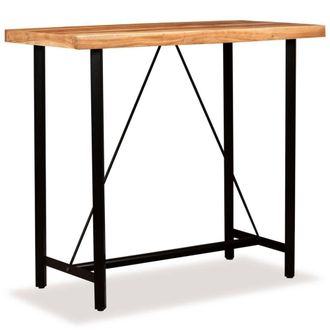 Berkfield Home Bar Table Solid Acacia Wood 120x60x107 cm in Brown | Size: 120 x 60 x 107 cm