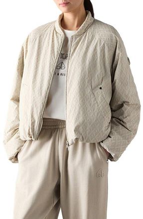 Moose Knuckles Tegan Water Repellent Bomber Jacket with Removable 800 Fill Power Down Puffer Liner in Alabaster at Nordstrom, Size Medium