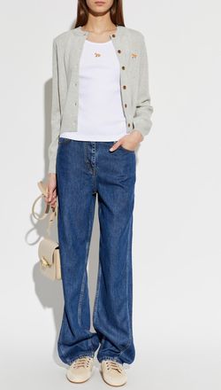 Maison Kitsun&eacute; Ribbed Top, Womens, White