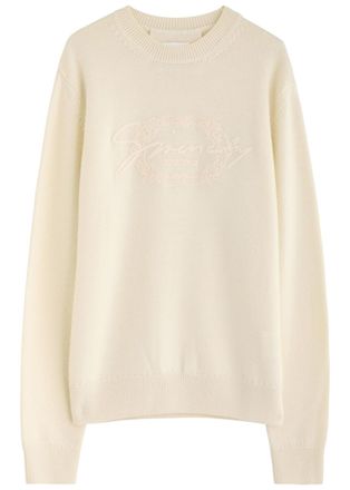Givenchy Logo-embroidered Wool Jumper - Cream - M