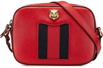 Gucci Pre-owned Cross Body Bags, female, Red, Size: ONE SIZE Pre-owned Leather Crossbody Bag
