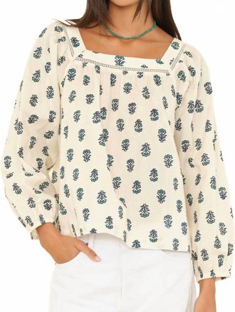 Xirena Mira Cotton Top In Clover Stamp