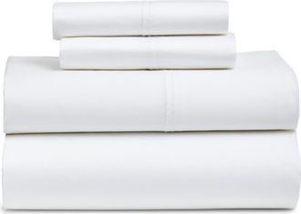 Nordstrom 400 Thread Count Organic Cotton Sateen Sheet Set in White at Nordstrom, Size California King