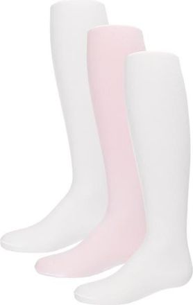 MeMoi Opaque Basic Non-Binding Tights 3 Pack in White-Pink-White at Nordstrom, Size 12-24M