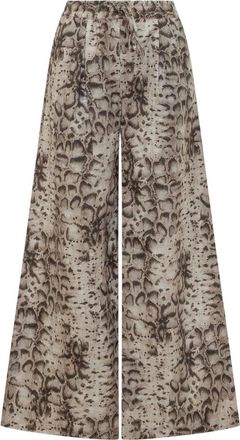 Pinko Gussola Wijde Broek - Dames - Wijde Broeken - Beige - L - Katoen - Broeken