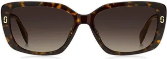 Marc Jacobs 57mm Gradient Rectangular Sunglasses in Havana/brown Sf at Nordstrom