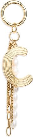 Chelsea28 Initial Faux Pearl Bag Charm in C- White- Gold at Nordstrom